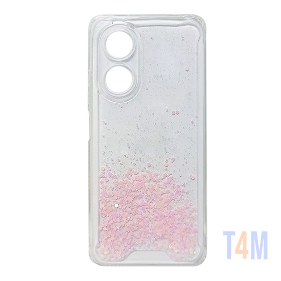 Hard Silicone Case with Glitter for Oppo A38 4g Pink